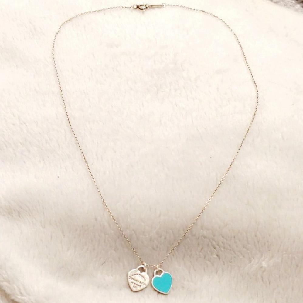 Tiffany & co. Double heart charm necklace 925
